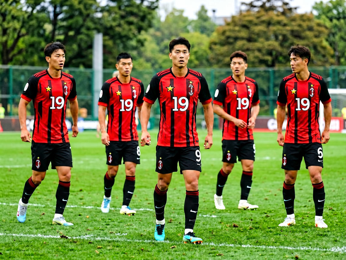 AC米兰球员训练场景，红黑军团日常备战